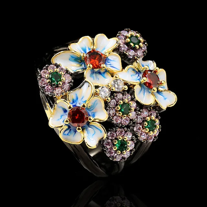 ANTIQUE EPOXY FLORAL RING