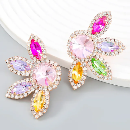 COLORFUL RHINESTONE EARRINGS