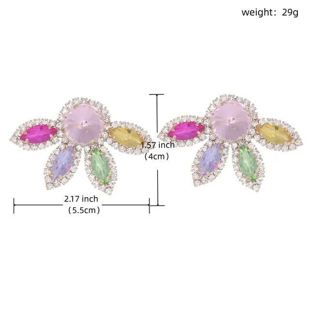 COLORFUL RHINESTONE EARRINGS