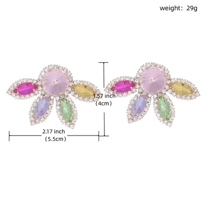 COLORFUL RHINESTONE EARRINGS