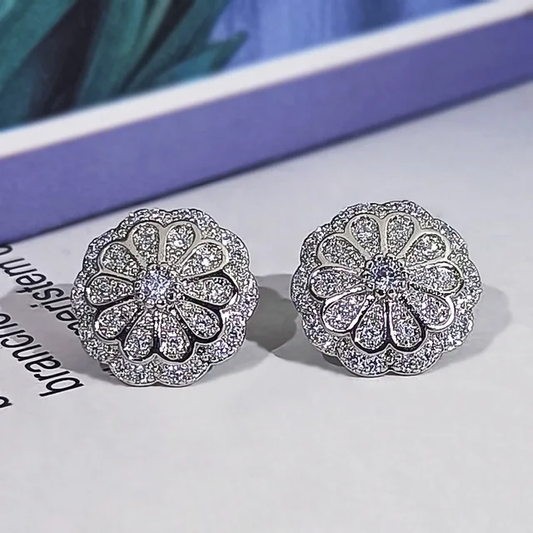 FLOWERET ZIRCON EARRINGS