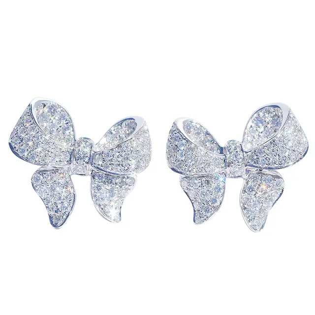 BOW KNOT ZIRCON EARRINGS