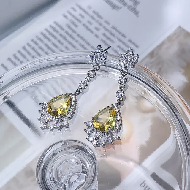 YELLOW ZIRCON EARRINGS