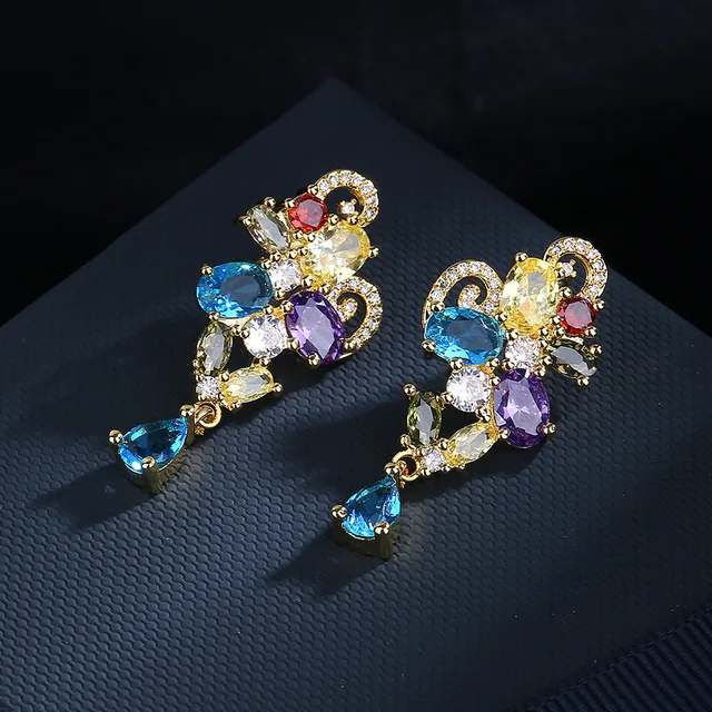 MULTICOLOR ZIRCON EARRINGS