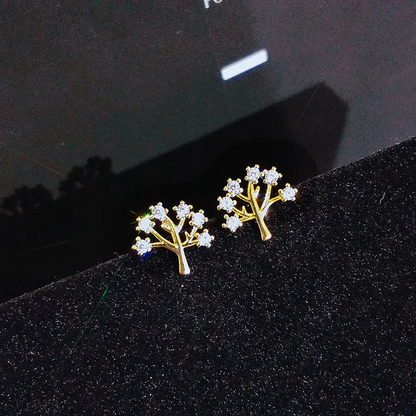 TREE ZIRCON EARRINGS