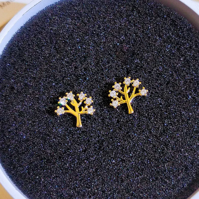 TREE ZIRCON EARRINGS