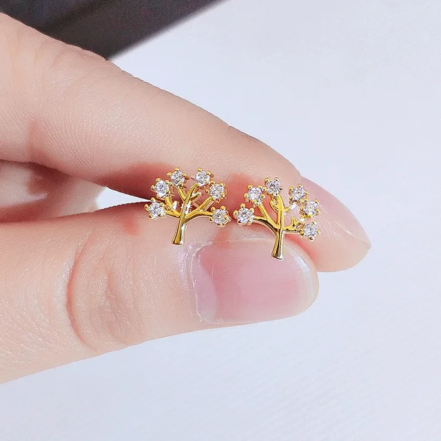 TREE ZIRCON EARRINGS