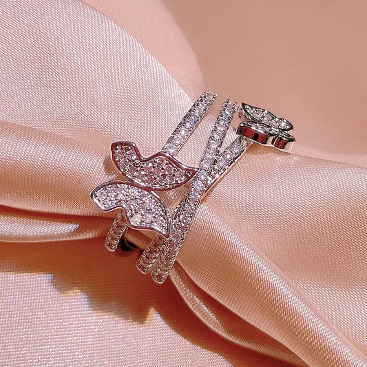 MOTH ZIRCON RING