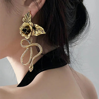 ROSE AND SNAKE EARRINGS