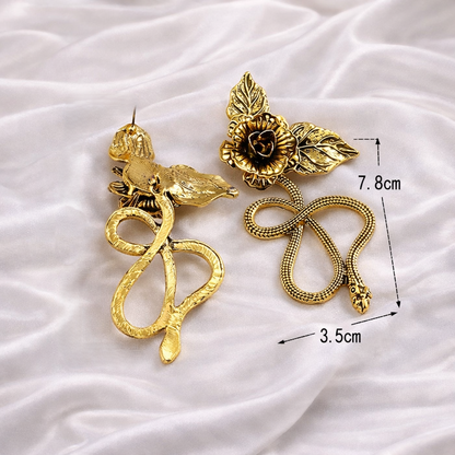 ROSE AND SNAKE EARRINGS