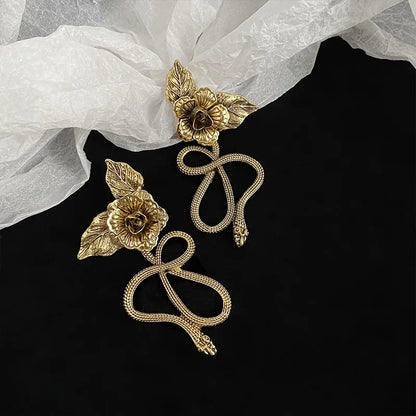 ROSE AND SNAKE EARRINGS