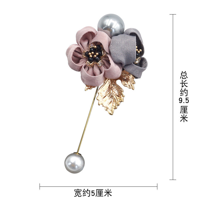 FABRIC FLOWER BROOCH