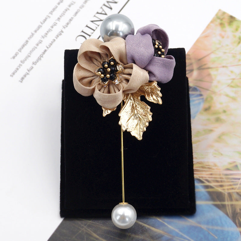 FABRIC FLOWER BROOCH