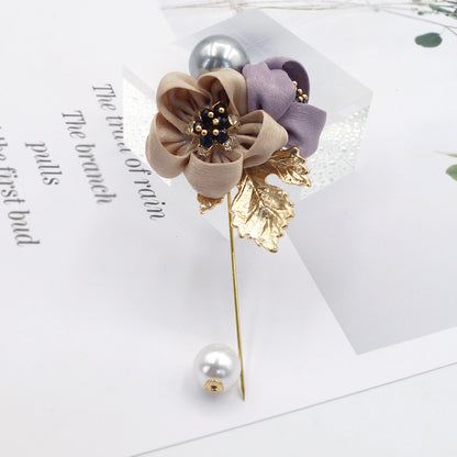 FABRIC FLOWER BROOCH