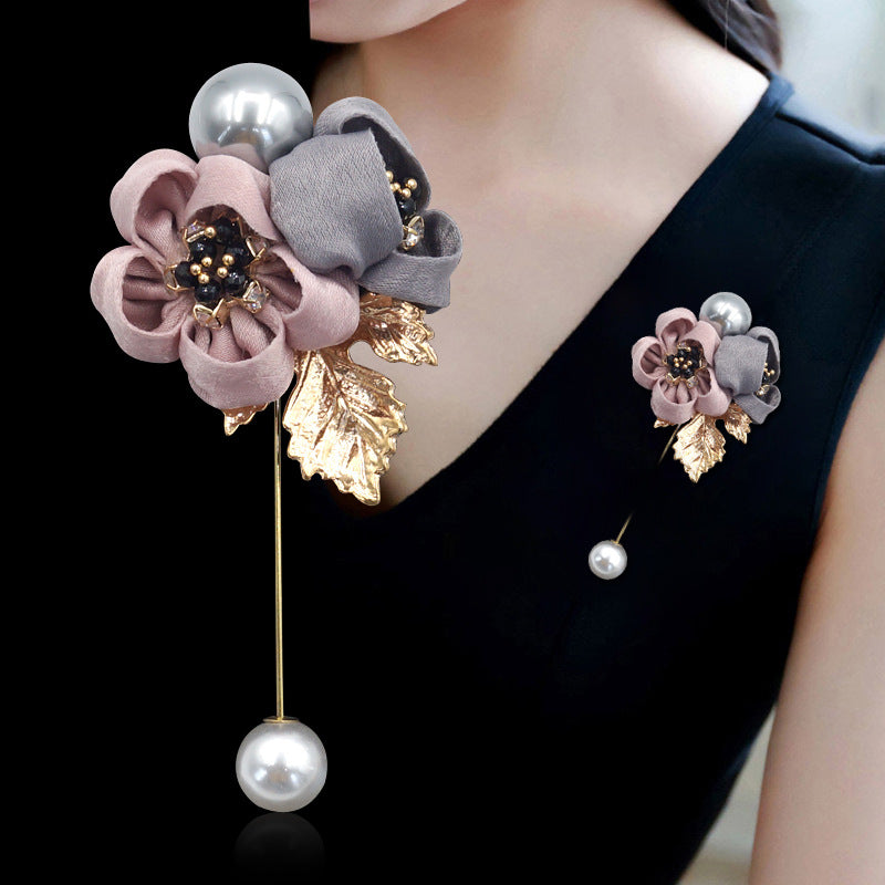 FABRIC FLOWER BROOCH