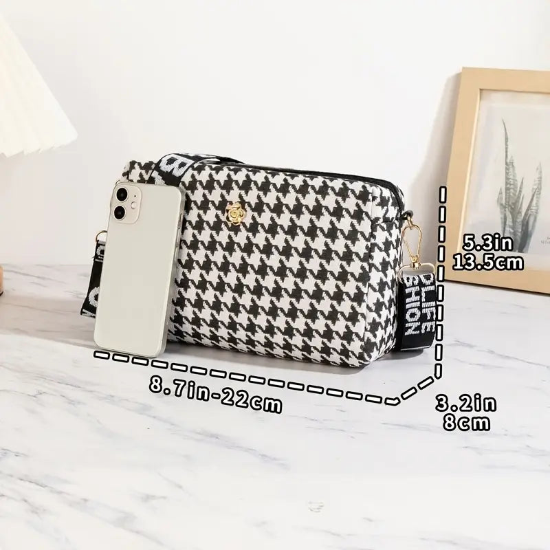 HOUNDSTOOTH CROSSBODY BAG