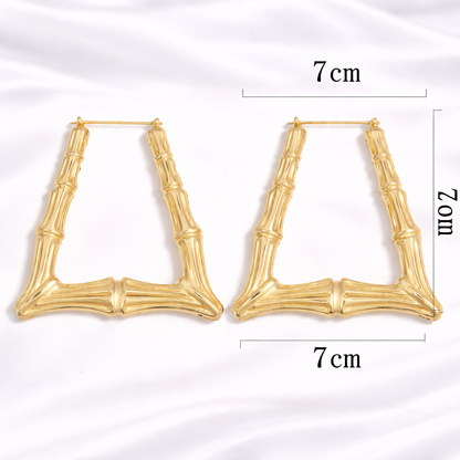 BAMBOO TRIANGULAR EARRINGS