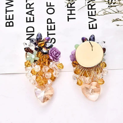 ACRYLIC CRYSTAL FLOWER EARRINGS