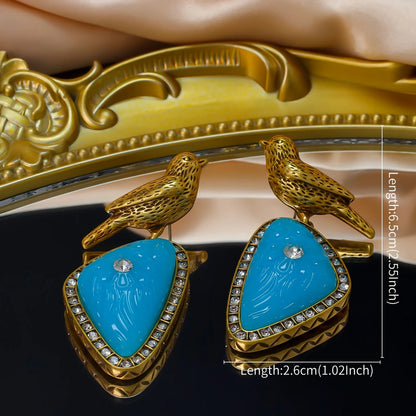 VINATAGE BIRD DROP EARRINGS