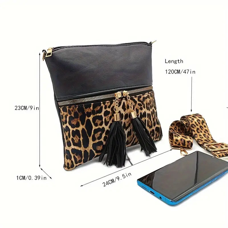 LEOPARD SLIM CROSSBODY BAG