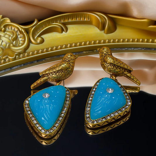 VINATAGE BIRD DROP EARRINGS