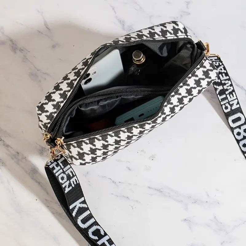 HOUNDSTOOTH CROSSBODY BAG