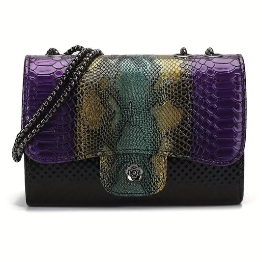 PURPLE SNAKE PRINT BAG
