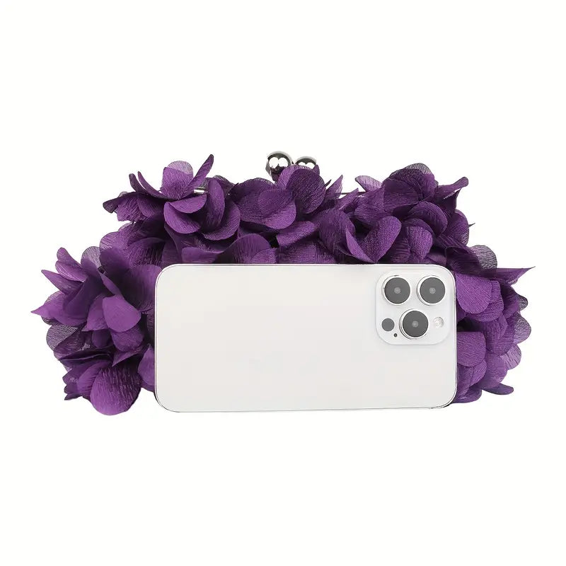 PURPLE FLORAL CLUTCH