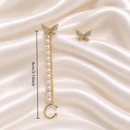 BUTTERFLY PEARL CHAIN CUFF