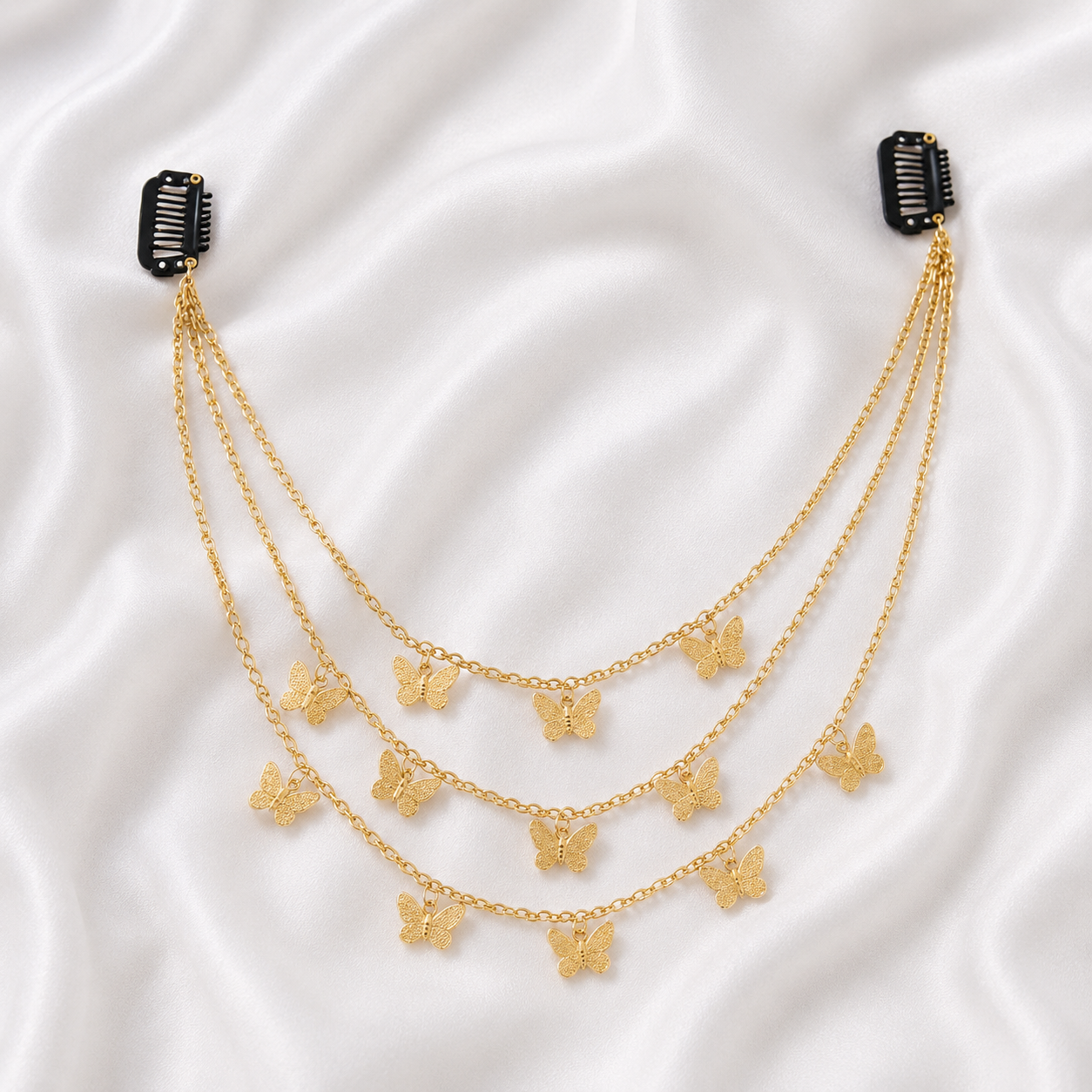 GOLDEN BUTTERFLY HAIR CHAINS