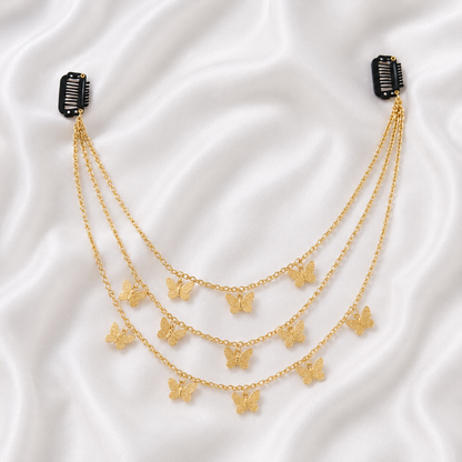GOLDEN BUTTERFLY HAIR CHAINS