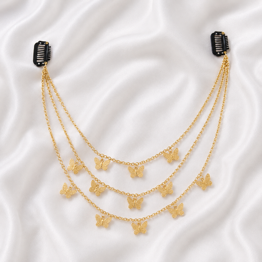 GOLDEN BUTTERFLY HAIR CHAINS