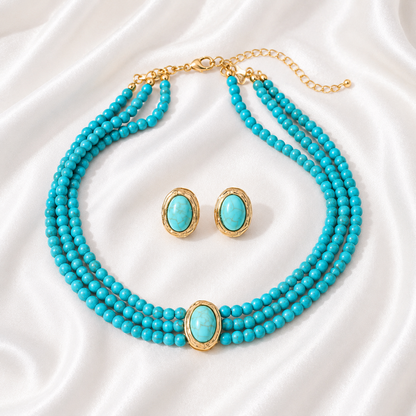 TURQUOISE BEADED SET