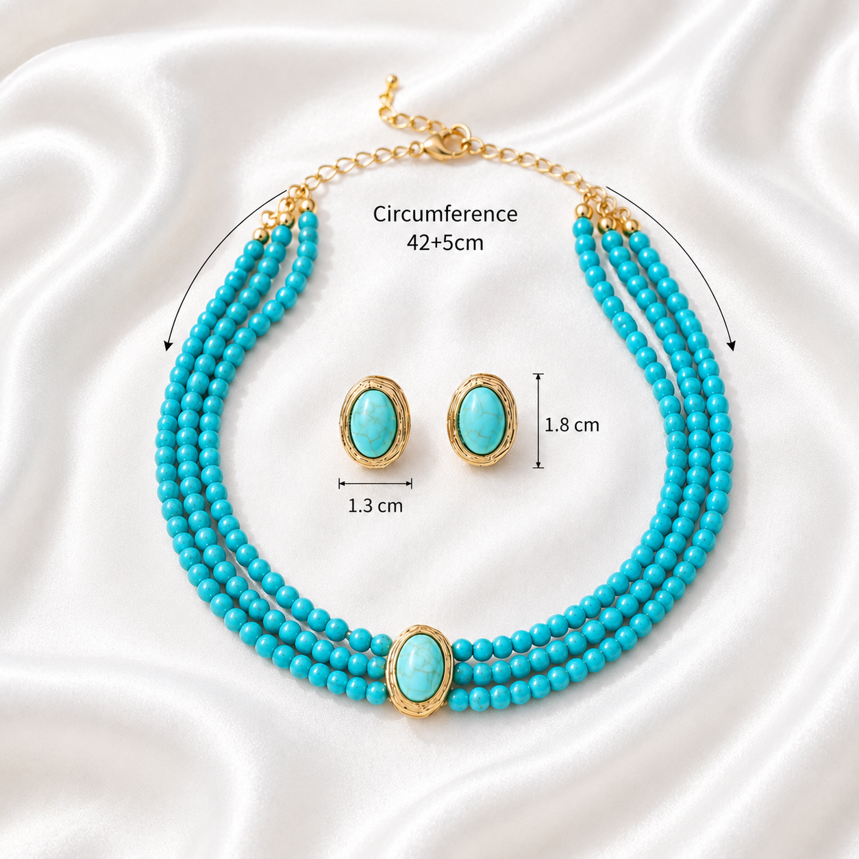 TURQUOISE BEADED SET
