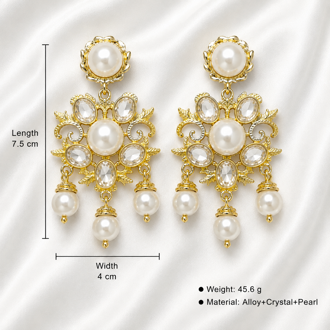 PERAL CRYSTAL DROP EARRINGS
