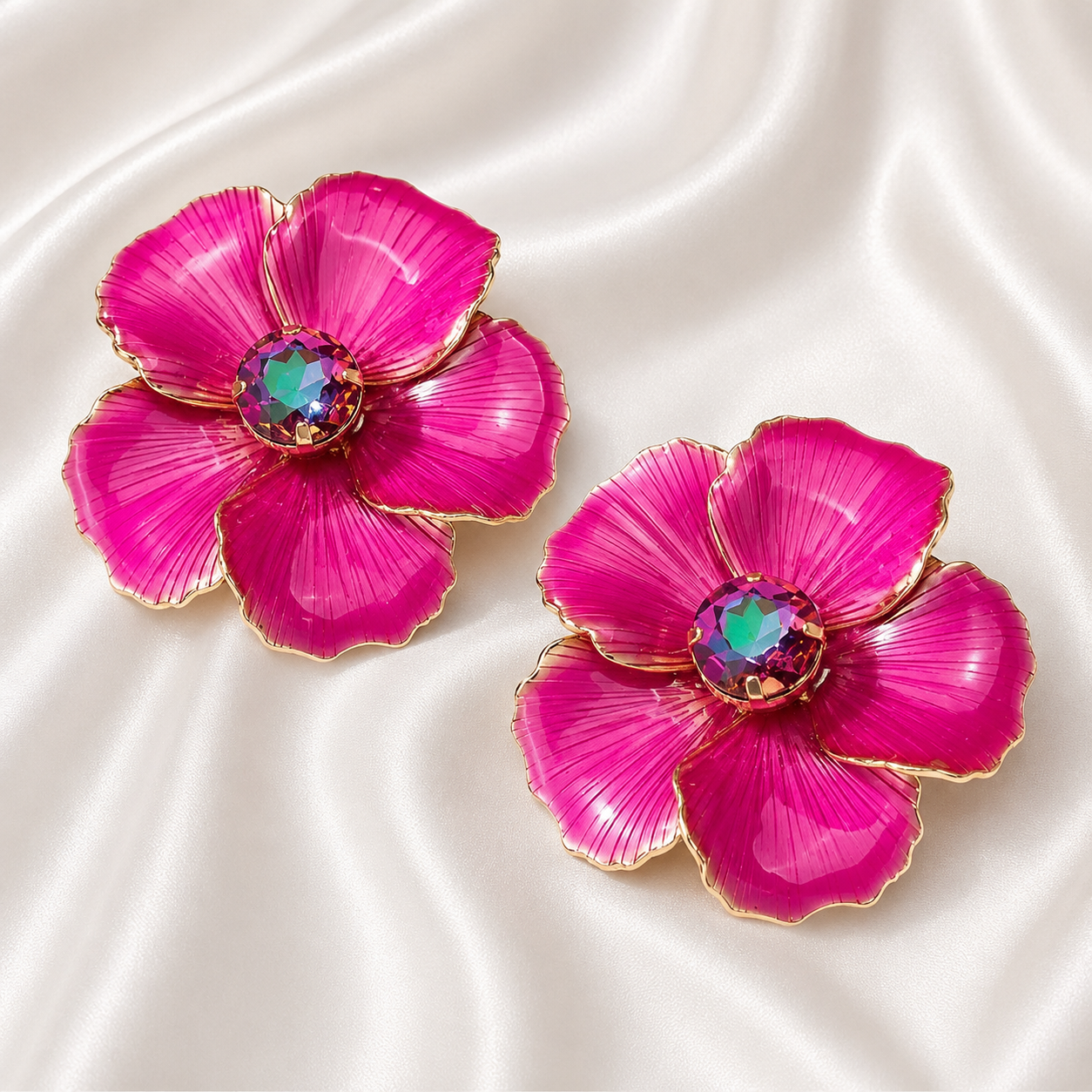 PINK ENAMEL EARRINGS