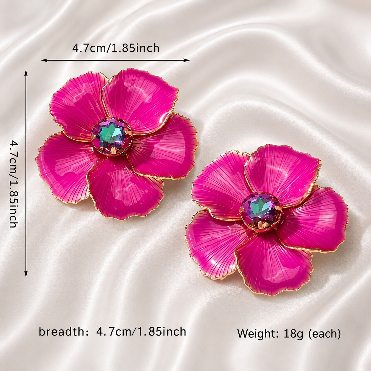 PINK ENAMEL EARRINGS
