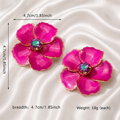 PINK ENAMEL EARRINGS