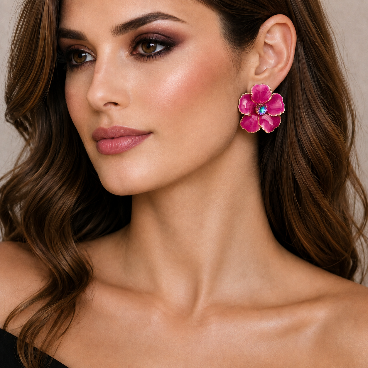 PINK ENAMEL EARRINGS