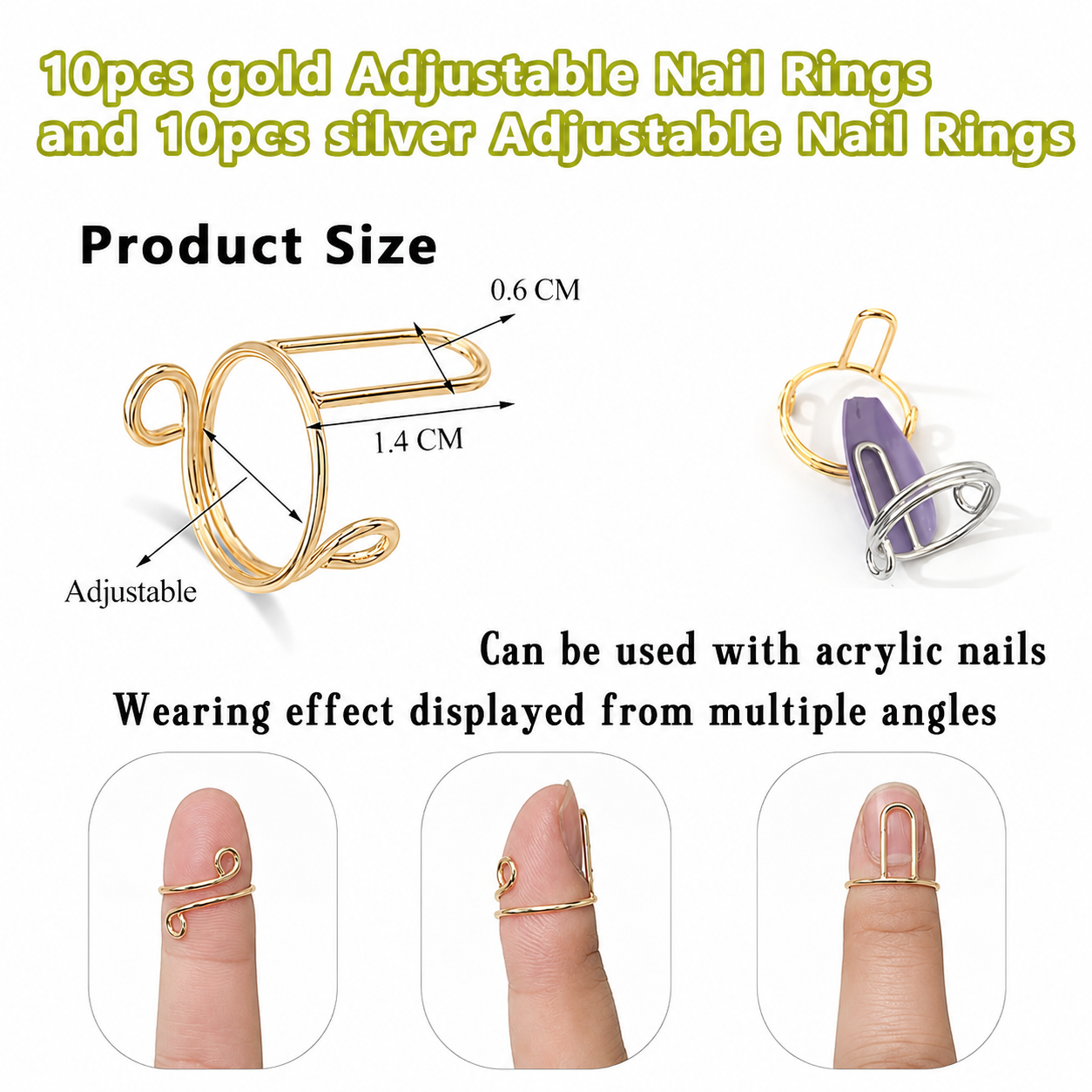 FINGERTIP NAIL RINGS CLIPS