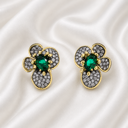 EXQUISITE EMERALD FLOWER SET