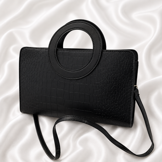 BLACK CROCODILE BAG