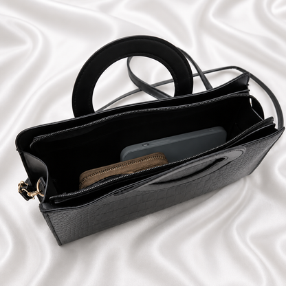BLACK CROCODILE BAG