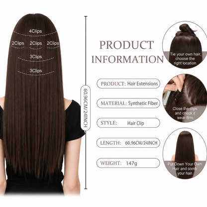 SYNTHETIC STRAIGHT HAIR EXTENSION