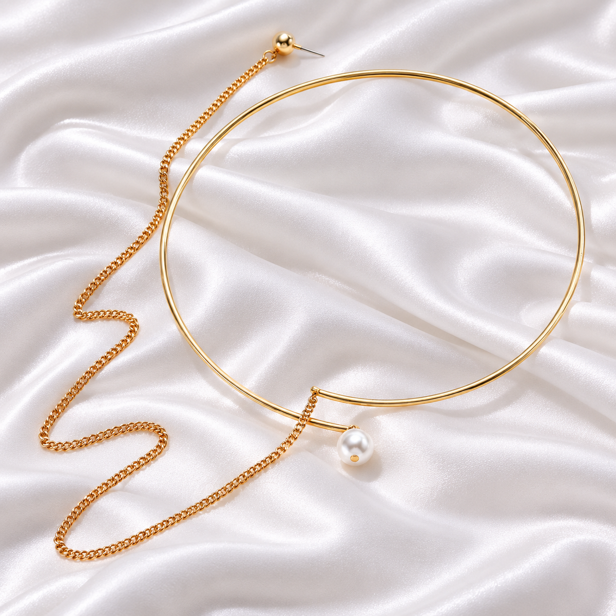 GOLDEN PEARL MINIMALIST LAYERED NECKLACE