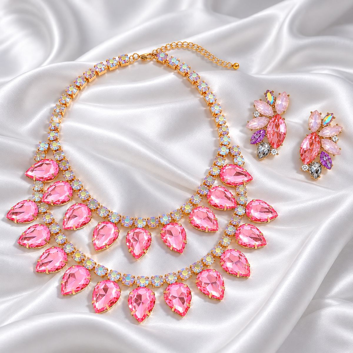 PINK CRYSTAL CASCADE SET