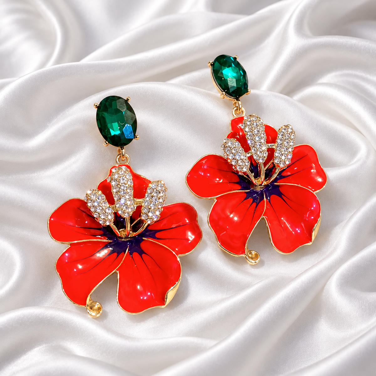 ORANGE FLOWER EARRINGS