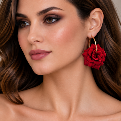 FLOWER HOOP EARRINGS