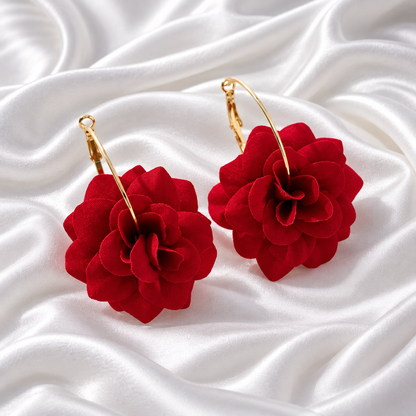 FLOWER HOOP EARRINGS