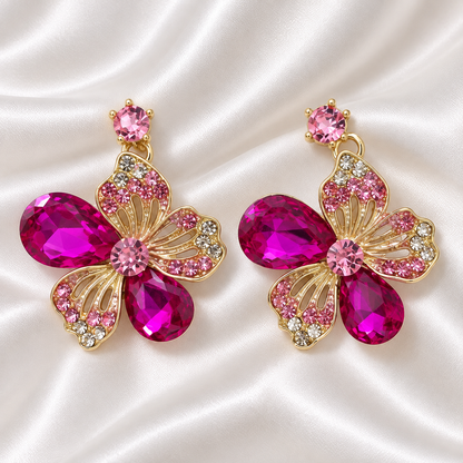 PINK FLOWER EARRINGS